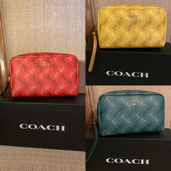 Coach Boxy Cosmetic Case 20 Horse and Carriage - Picture 2 of 10